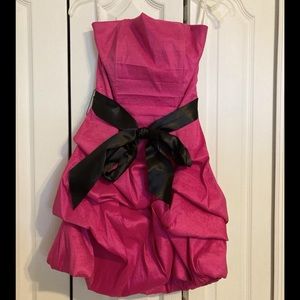 Jessica McClintok Bright Pink strapless dress Size 8